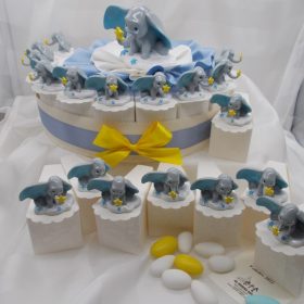 cod.TR18ELF Torta composta da 18 fette baby dumbo disney con soggetto centrale