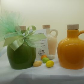 Cod.OL2279 Oliera in porcellana iride - 200ml - cm.8 h.11 - 3 colori assortiti